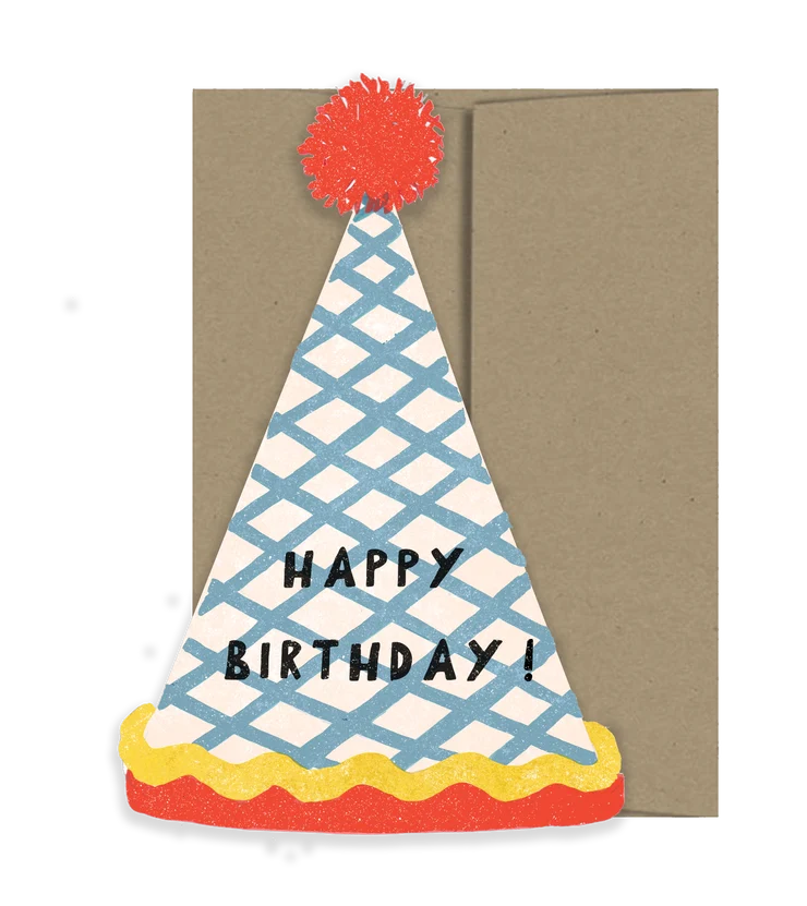Klappkarte Geburtstagshut Happy Birthday
