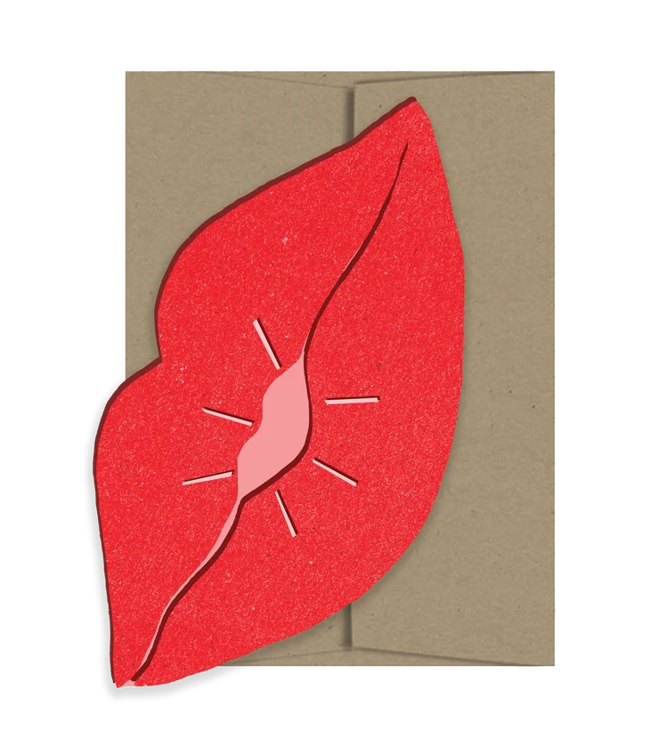 Carte pliante « Bisous Lips »