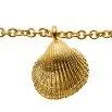 Collier 52cm doré avec 8 pierres de carneole et un pendentif en coquillage - Jewels For You by Sarina Arnold