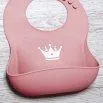 Silicone bib pink with drip tray incl. carrier bag - Bellivia