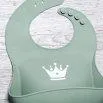 Silicone bib green with drip tray incl. carrier bag - Bellivia