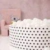 Bain de boules ronde crazy dots (200 boules blanc pearl) - Kidkii