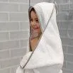 Hooded towel with teething Dry'n Play White - Doomoo