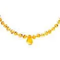 Amberos collier bébé ambre naturel baroque avec pendentif, jaune miel