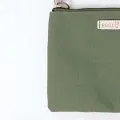 Clutch Charlie Olive, leather natural