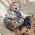 Baby Beissring mit Kuscheltuch Rebel Naturkautschuk Blau