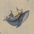 Cloth muslin set of 3 Whale Boat
