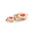 Heart-shaped booklet in wooden box French