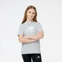 Y Essentials - T-shirt à logo superposé - gris athlétique