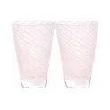 Drinking glass Yuka Swirl, 2 pieces, Light pink