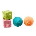 Set de 2 balles & 2 cubes So'Pure - Griffin and rattles in all shapes and colors | Stadtlandkind