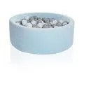 Bain de boules ronde new baby blue (250 boules blanc/gris) - Se défouler correctement : Des piscines à balles pour la chambre d'enfant | Stadtlandkind
