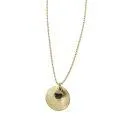 Necklace 50cm, gold with black stone, matt