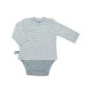 Chemise -body à manches longues pour bébé aqua striped