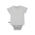 Baby T-Shirt Romper Grey Melange Striped