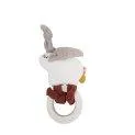 Anneau de dentition lapin avec hochet - Anneaux de dentition en matériaux naturels de toutes formes et couleurs | Stadtlandkind