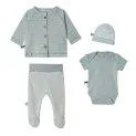 Set de nouveau-né 4 pièces Aqua - Sweat-shirt en matériaux de haute qualité pour votre bébé | Stadtlandkind