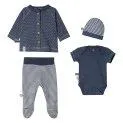 Set de nouveau-né 4 pièces Indigo - Sweat-shirt en matériaux de haute qualité pour votre bébé | Stadtlandkind