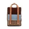 Backpack large Gingham Cherry Red + Sunny Blue + Berry Swirl