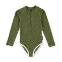 Maillot de bain UPF 50+ Ribbed Pesto - Le bon maillot de bain pour vos enfants avec des volants, des rayures ou plutôt un imprimé animal | Stadtlandkind