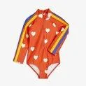 Hearts Red swimsuit - The right swimsuit for your kids with ruffles, stripes or rather an animal print? | Stadtlandkind