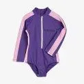 Badeanzug Stripe Purple - Wasserratten kommen bei uns auf ihre Kosten - Badehosen, -anzüge, Bikinis, Bademäntel, -tücher und Bodysuits | Stadtlandkind