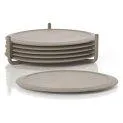 Glass coaster Singels 6 pieces, Taupe - Glasses and cups for every taste | Stadtlandkind