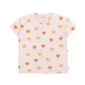 T-Shirt Hearts Stars Pastel Pink - T-Shirs und Tops aus hochwertigen Materialien für warme Tage | Stadtlandkind