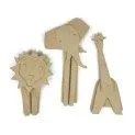 Set of 3 with magnetic wooden animals Nose to Tail Savannah