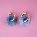 Créoles Hoop Big Flower bleu - Boucles d'oreilles pour un accessoire discret ou voyant | Stadtlandkind