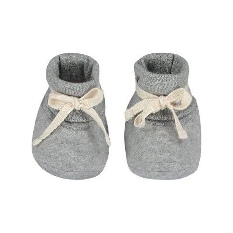 Baby Ribbed Booties Grey Melange - Gray Label