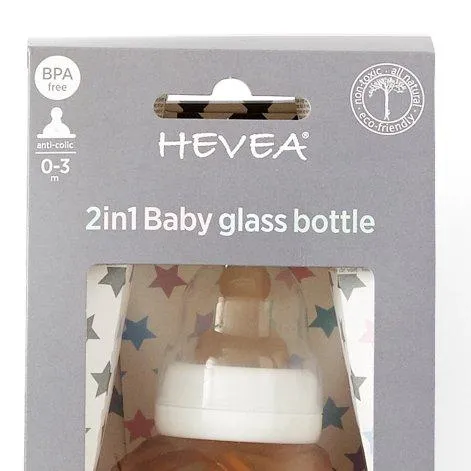 2in1 Baby Glass Bottle & Breakage Preventer 1x1 - HEVEA