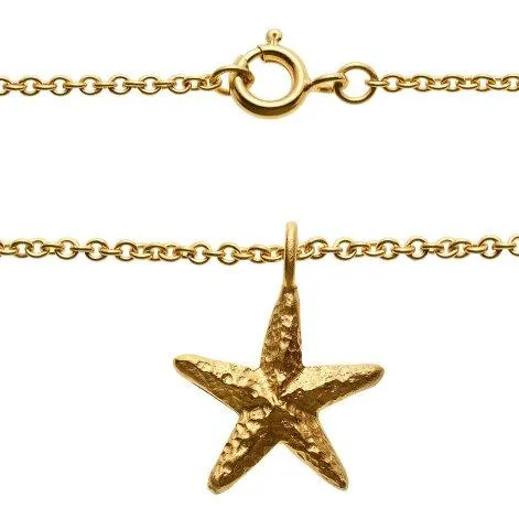 Collier 52cm doré avec 8 pierres de Carneol et un pendentif en étoile de mer - Jewels For You by Sarina Arnold