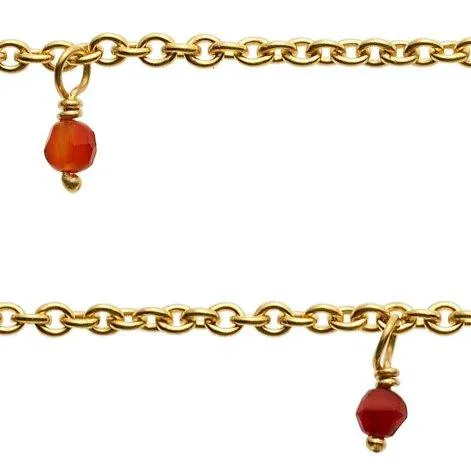 Collier 52cm doré avec 8 pierres de Carneol et un pendentif en étoile de mer - Jewels For You by Sarina Arnold