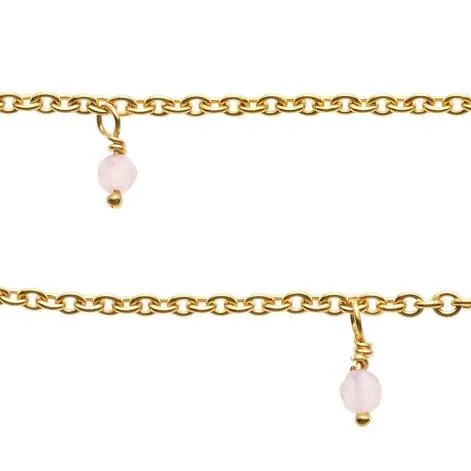 Necklace 42cm gold plated with 14 rose quartz stones - Jewels For You by Sarina Arnold