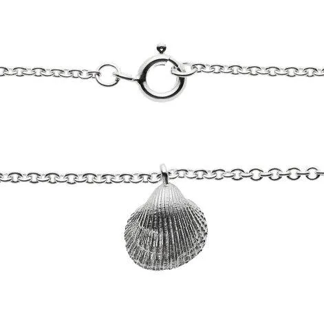 Collier 52cm argent avec 8 pierres Amazonith et pendentif en coquillage - Jewels For You by Sarina Arnold
