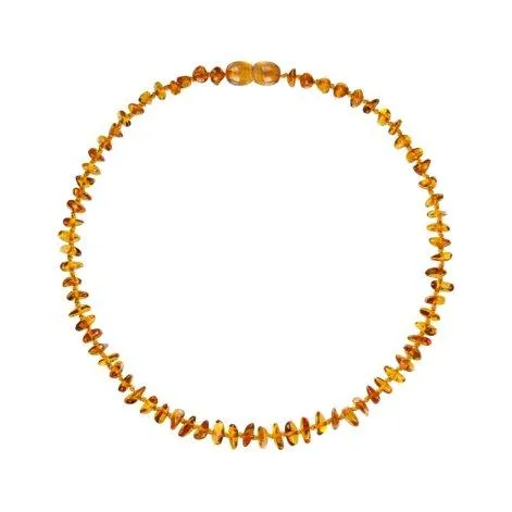 Amberos collier bébé ambre naturel pépites / ruban, jaune miel - Amberos