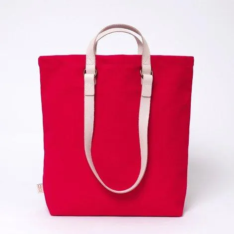 Shopper Sam red, leather natural - Essl & Rieger 