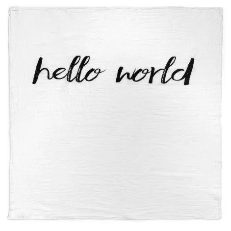 Muslin Swaddle Blanket Hello World - Modern Burlap