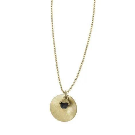 Necklace 50cm, gold with black stone, matt - Jewels For You by Sarina Arnold