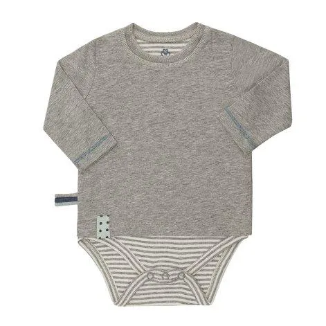 Chemise-body à manches longues pour bébé Grey Melange - OrganicEra
