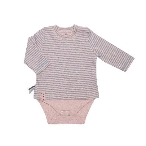 T-Shirt body manches longues pour bébé Rose Striped - OrganicEra