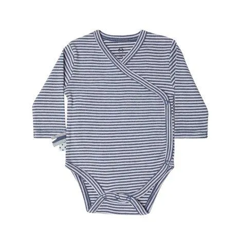 Baby Long Sleeve Swaddle Indigo Striped - OrganicEra