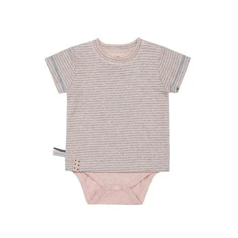 Baby T-Shirt Romper Rose Striped - OrganicEra