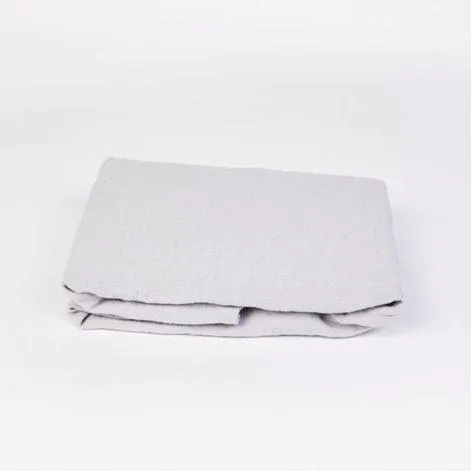 Linus uni, light grey fitted sheet 160x200+35 cm - lavie