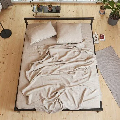 Linus uni, natural top bed sheet 240x270 cm - lavie