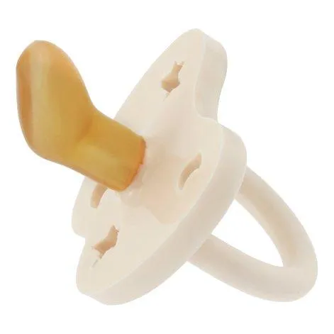 Baby Pacifier 2-Pack Ortho pale butter & milky white - HEVEA