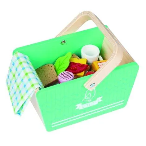 Spielba Picknick-Korb aus Holz mit Zubehör - Spielba