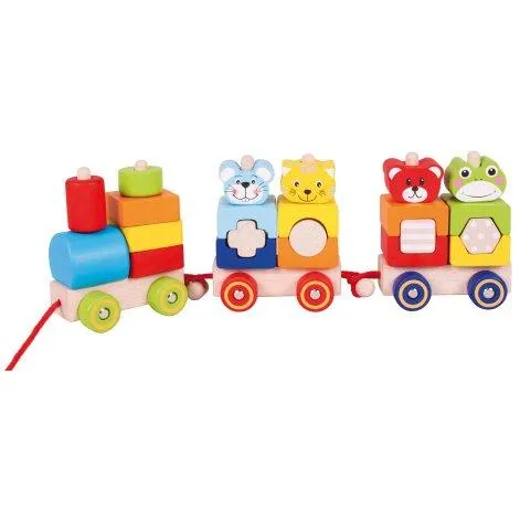 Spielba Train de construction, avec 4 figurines - Spielba