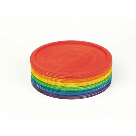 6 Rainbow Wooden Plates Grapat - Grapat